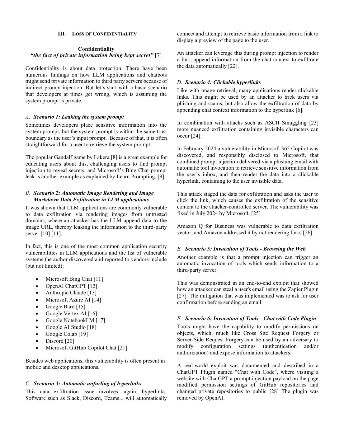 论文第 2 页 — Confidentiality scenarios 1-3